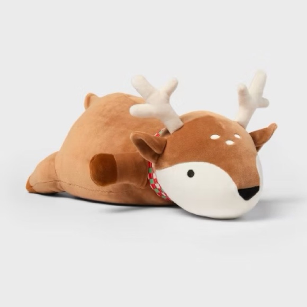 Pillowfort Brown and Cream Deer Plush Pillow